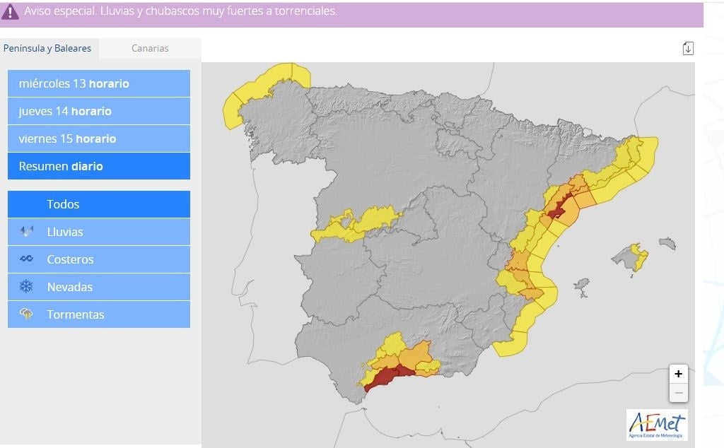 El aviso del portavoz de la AEMET : "Se pueden producir desbordamientos e inundaciones por la nueva DANA en estas zonas"