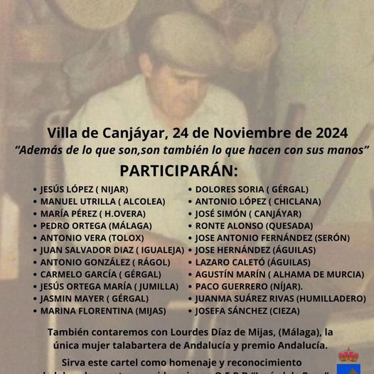 Aceite y artesanos del esparto en Canjáyar el 24 de noviembre Aceite y artesanos del esparto en Canjáyar el 24 de noviembre