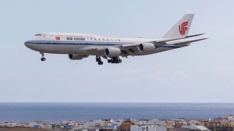 Momento del aterizaje del avi&oacute;n de Xi Jinping, presidente de la Rep&uacute;blica Popular China en Gran Canaria el 13 de noviembre de 2024