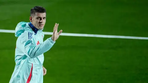 Álvaro Morata entrena con la selección Álvaro Morata entrena con la selección