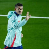 Álvaro Morata entrena con la selección