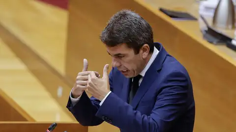 El president de la Generalitat, Carlos Mazón, durante el pleno de este viernes El president de la Generalitat, Carlos Mazón, durante el pleno de este viernes