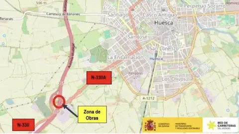 Las obras del viaducto en el enlace Huesca Sur de la A-23 dejarán nuevas afecciones al tráfico Las obras del viaducto en el enlace Huesca Sur de la A-23 dejarán nuevas afecciones al tráfico