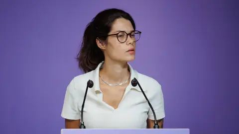 Imagen de archivo de la portavoz de Podemos y eurodiputada, Isa Serra Isa Serra, sobre la acusación de Errejón a Mouliaá de presentar una denuncia falsa: "Es el discurso de la ultraderecha"