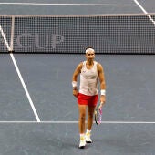 El tenista español Rafa Nadal durante un entrenamiento previo a las finales de Copa Davis.