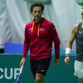 Moyá y Nadal en la Copa Davis de Málaga