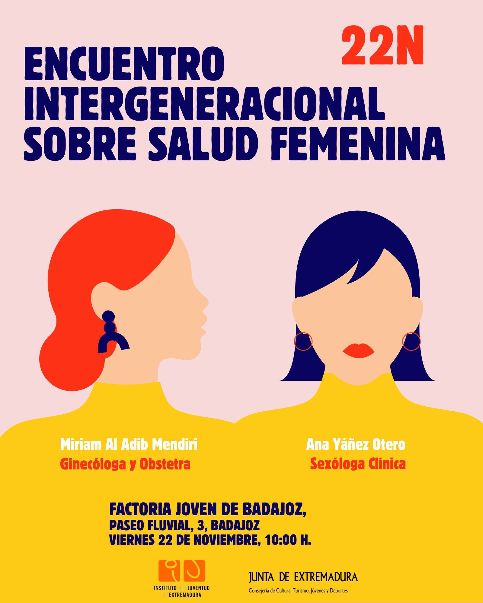 El INJUVEX organiza un encuentro intergeneracional sobre salud femenina con motivo del 25N este viernes 22 de noviembre El INJUVEX organiza un encuentro intergeneracional sobre salud femenina con motivo del 25N este viernes 22 de noviembre