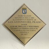 Placa del convento de San Antonio del Prado