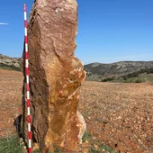 Uno de los dos menhires encontrados en Moral de Calatrava Uno de los dos menhires encontrados en Moral de Calatrava