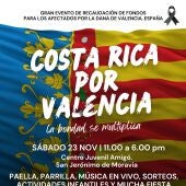 Cartel evento solidario Costa Rica por Valencia