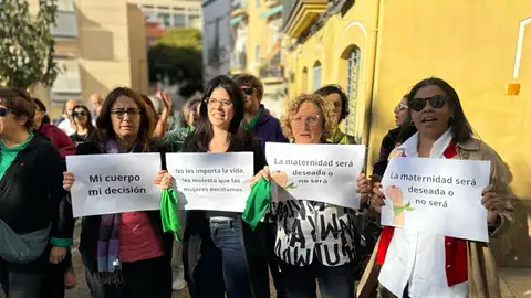 La portavoz socialsita, Ana Barceló, en la protesta de hoy La portavoz socialsita, Ana Barceló, en la protesta de hoy