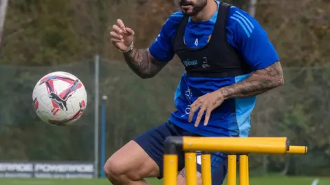 20-11-2024 David Costas, jugador del Real Oviedo, en El Requexón 20-11-2024 David Costas, jugador del Real Oviedo, en El Requexón