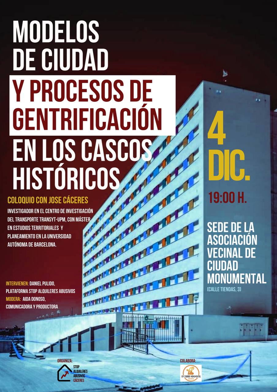 Stop Alquileres Abusivos Cáceres celebra una charla-coloquio el próximo 4 de diciembre Stop Alquileres Abusivos Cáceres celebra una charla-coloquio el próximo 4 de diciembre