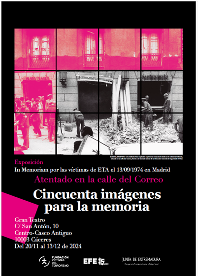 Cáceres acoge una exposición en recuerdo a las víctimas del atentado terrorista de ETA en la Calle del Correo de Madrid Cáceres acoge una exposición en recuerdo a las víctimas del atentado terrorista de ETA en la Calle del Correo de Madrid