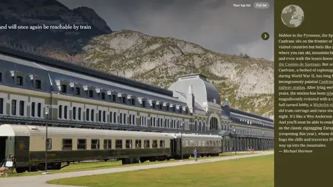 The New York Times elige Canfranc como uno de los destinos a visitar en 2025 The New York Times elige Canfranc como uno de los destinos a visitar en 2025