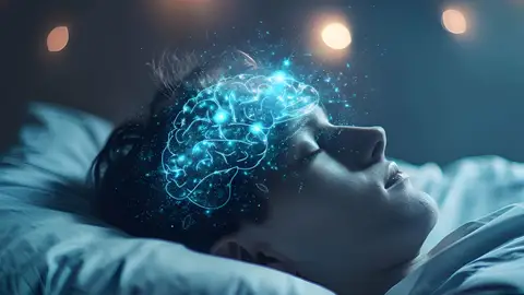 Persona durmiendo limpieza del cerebro durante el sueño
