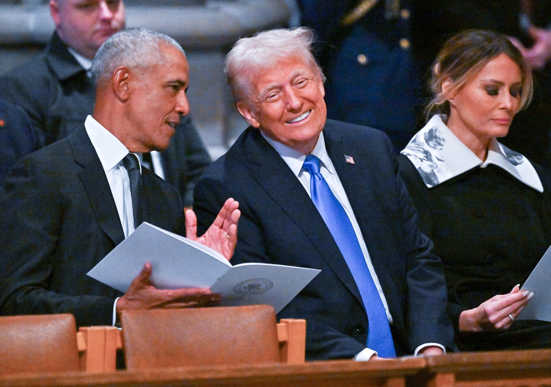 La sintonía de Donald Trump y Barack Obama durante el funeral de Jimmy Carter La sintonía de Donald Trump y Barack Obama durante el funeral de Jimmy Carter