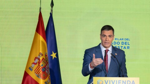 El presidente del Gobierno, Pedro S&aacute;nchez, interviene durante el foro 'Vivienda, quinto pilar del Estado del Bienestar'
