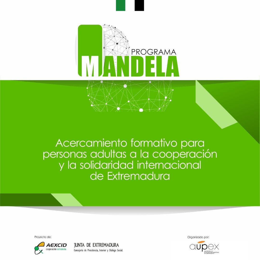 Mayores de 56 años podrán formarse en cooperación internacional a través del Programa Mandela que promueve Aexcid Mayores de 56 años podrán formarse en cooperación internacional a través del Programa Mandela que promueve Aexcid