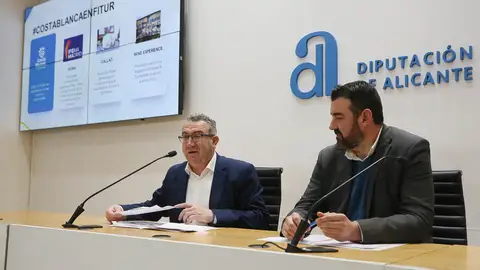 El presidente de la Diputación, Toni Pérez, y el del Patronato Costa Blanca, José Mancebo El presidente de la Diputación, Toni Pérez, y el del Patronato Costa Blanca, José Mancebo