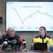 El director del Servei Català de Trànsit, Ramon Lamiel, i la cap de la Comissaria General de Mobilitat dels Mossos, Mònica Luis