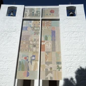 Imagen fachada y mural iglesia Villalba de Calatrava Imagen fachada y mural iglesia Villalba de Calatrava