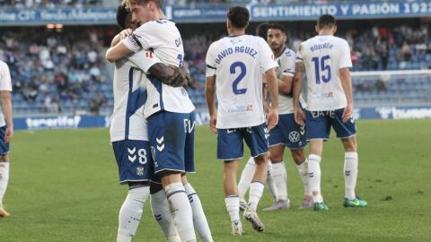 Celebración del gol de Cantero al Castellón 