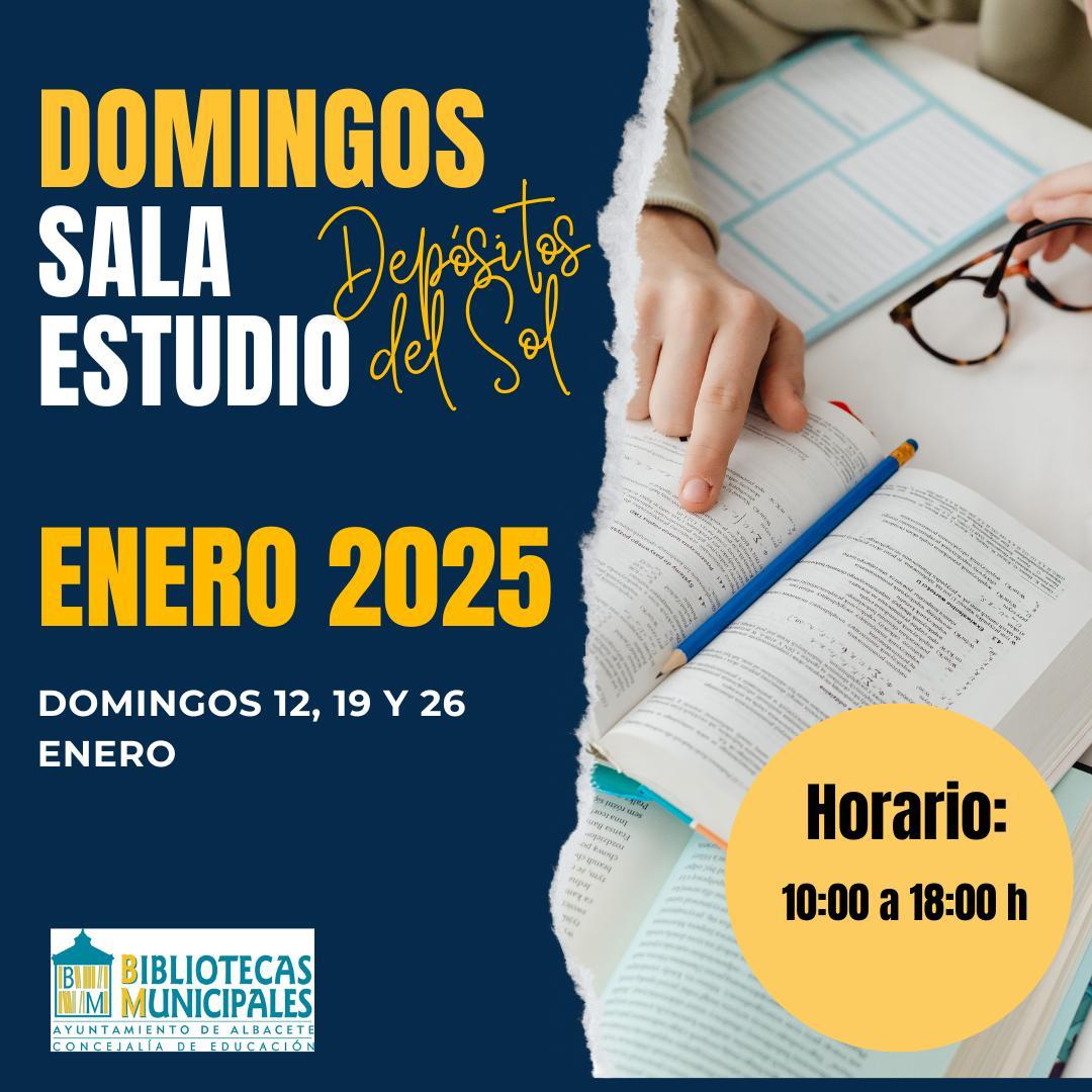 La sala de estudio de los Depósitos del Sol abrirá los dos próximos domingos La sala de estudio de los Depósitos del Sol abrirá los dos próximos domingos