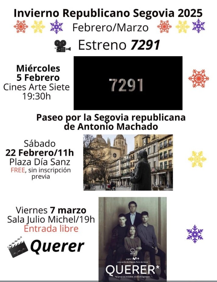 Segovia Decide República, programa actividades próximamente con charlas, paseos y proyecciones Segovia Decide República, programa actividades próximamente con charlas, paseos y proyecciones