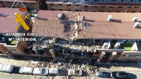 Imágenes desde el aire de las viviendas afectadas en Noáin