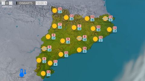 Mapa de temperatures de Catalunya