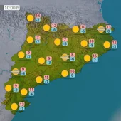 Mapa de temperatures de Catalunya Mapa de temperatures de Catalunya