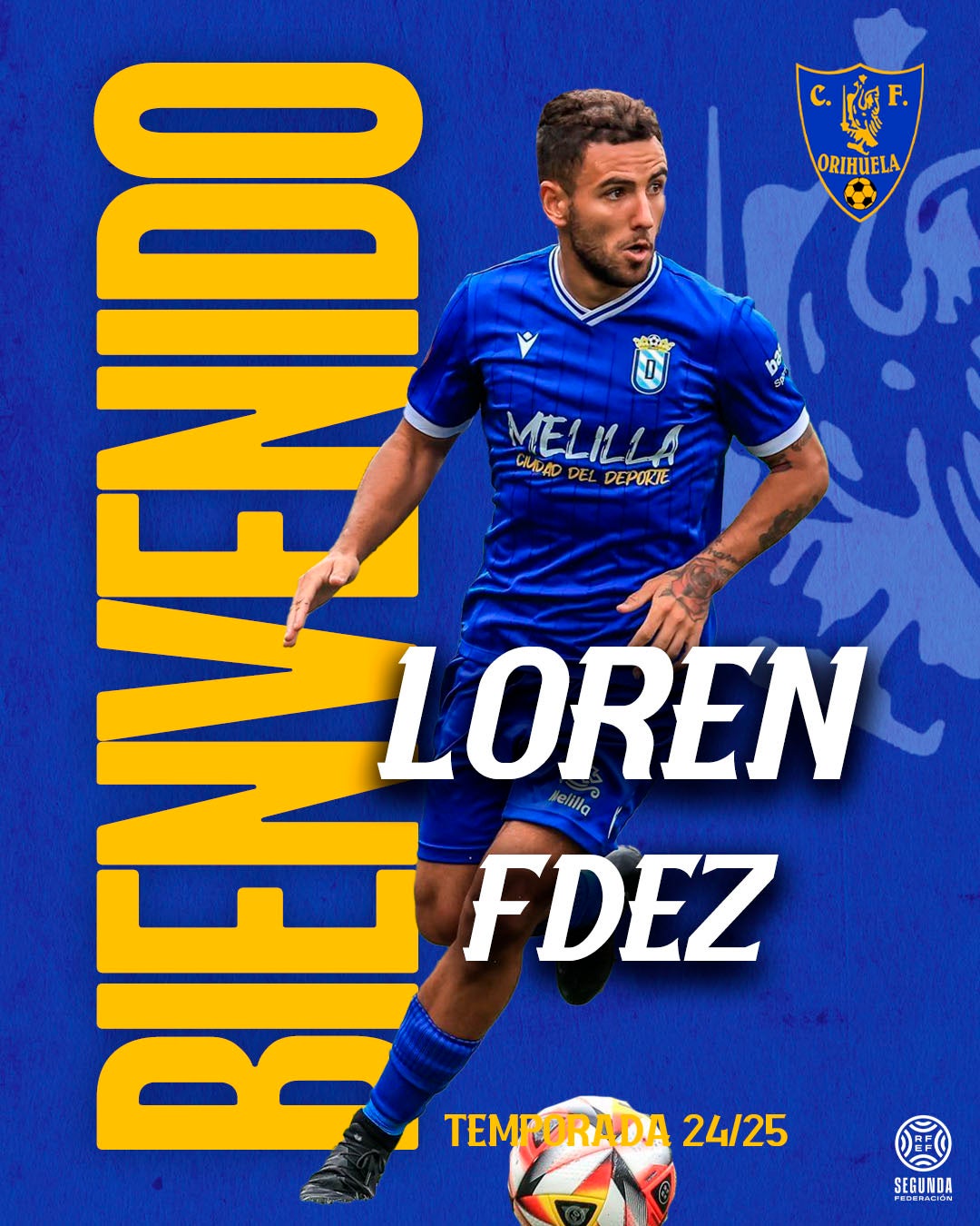 El Orihuela CF ficha al experimentado lateral derecho Loren Fernández El Orihuela CF ficha al experimentado lateral derecho Loren Fernández