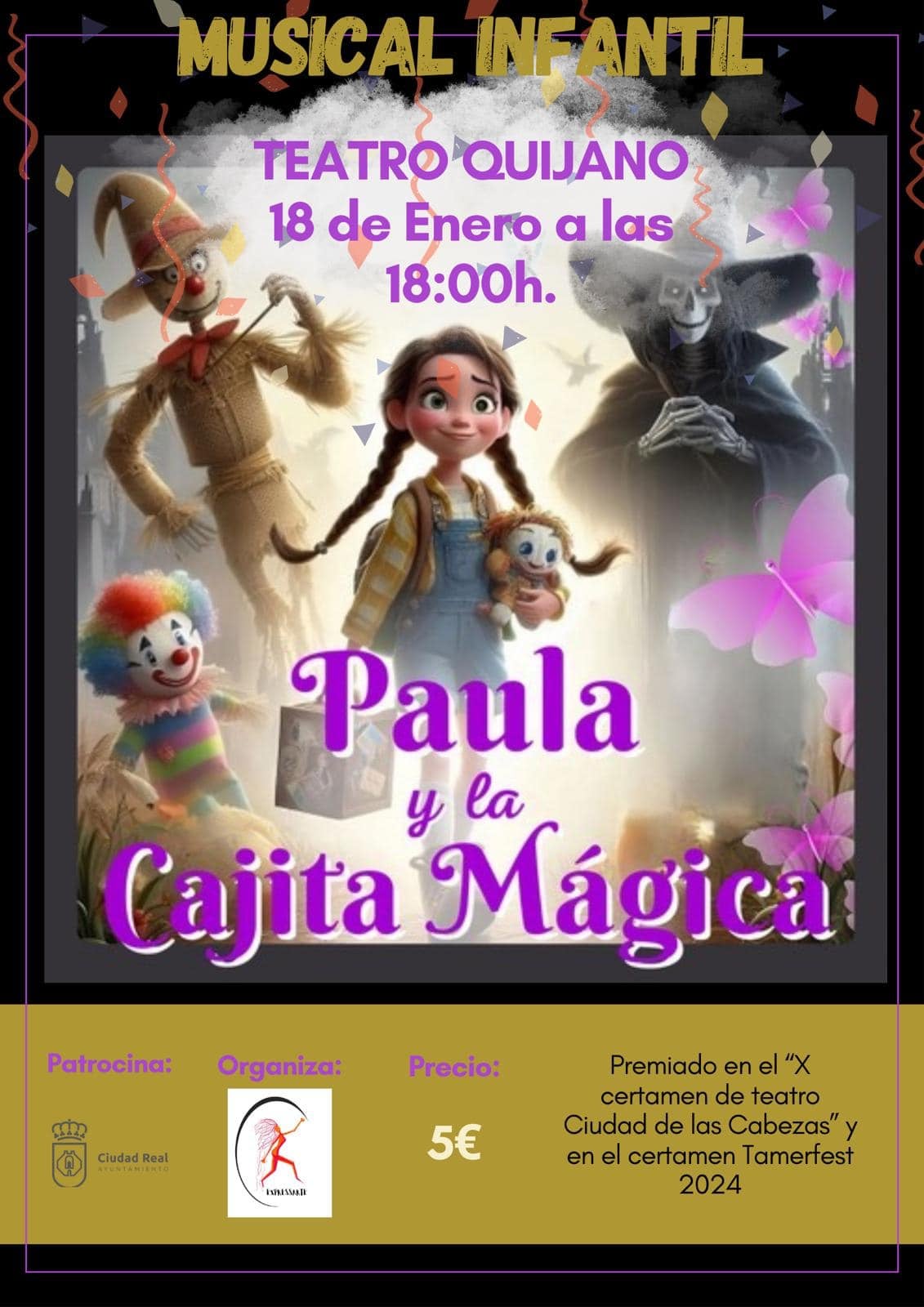 El musical 'Paula y la cajita mágica' este sábado en el Quijano El musical 'Paula y la cajita mágica' este sábado en el Quijano