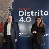 Pere Navarro, delegat de l'Estat al Consorci de la Zona Franca, i Blanca Sorigué, directora general del Consorci