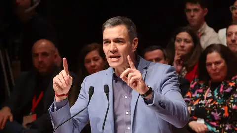Pedro Sánchez, durante su intervención en la clausura el XV Congreso del PSOE de Extremadura. Pedro Sánchez, durante su intervención en la clausura el XV Congreso del PSOE de Extremadura.