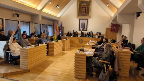 Votación en el pleno del Ayuntamiento