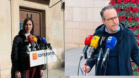 Esther Diez, portavoz de Compromís per Elx, y Héctor Díez, portavoz del PSOE. 