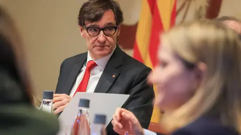 Salvador Illa, en una imatge d'arxiu, durant una reunió del Consell Executiu Salvador Illa, en una imatge d'arxiu, durant una reunió del Consell Executiu
