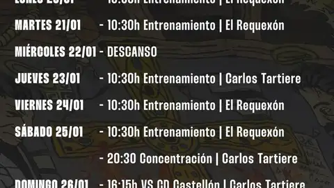 20-01-2025 Plan de trabajo del Real Oviedo en la semana del 20 al 26 de enero 20-01-2025 Plan de trabajo del Real Oviedo en la semana del 20 al 26 de enero