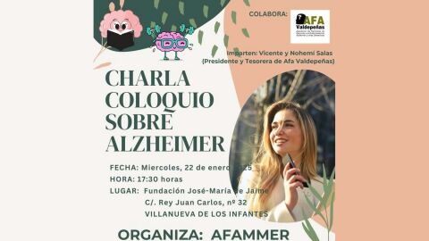 Cartel de la Charla Coloquio que dar&aacute; AFA en Villanueva de los Infantes