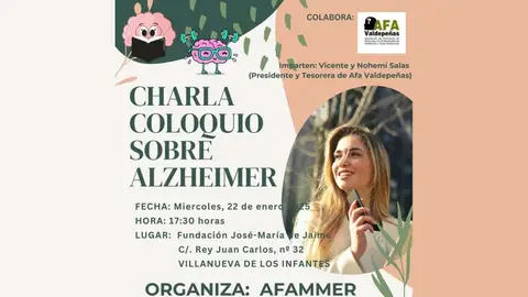 Cartel de la Charla Coloquio que dará AFA en Villanueva de los Infantes Cartel de la Charla Coloquio que dará AFA en Villanueva de los Infantes