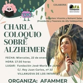 Cartel de la Charla Coloquio que dará AFA en Villanueva de los Infantes Cartel de la Charla Coloquio que dará AFA en Villanueva de los Infantes