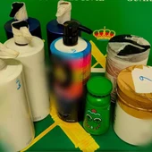 Botes de champús donde estaba oculta la cocaína Botes de champús donde estaba oculta la cocaína