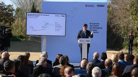 El president de la Generalitat, Salvador Illa, a la presentació del projecte del tramvia del Camp de Tarragona El president de la Generalitat, Salvador Illa, a la presentació del projecte del tramvia del Camp de Tarragona