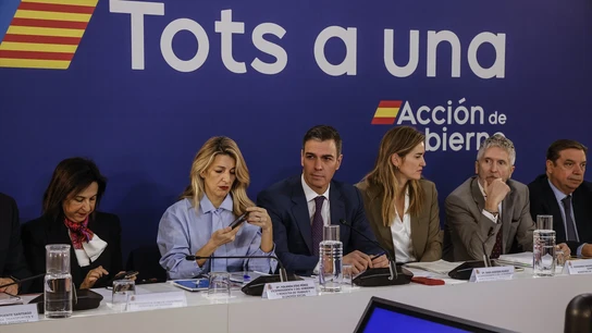 Miembros del Gobierno presentes en la reunión interministerial en Valencia por la DANA. Miembros del Gobierno presentes en la reunión interministerial en Valencia por la DANA.