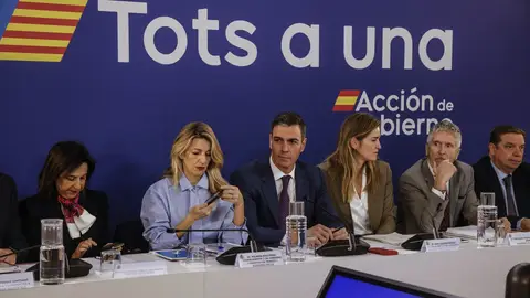Miembros del Gobierno presentes en la reunión interministerial en Valencia por la DANA. Miembros del Gobierno presentes en la reunión interministerial en Valencia por la DANA.