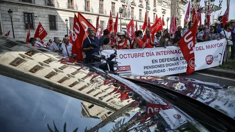 Imagen de archivo de una manifestación para defender las pensiones. Imagen de archivo de una manifestación para defender las pensiones.