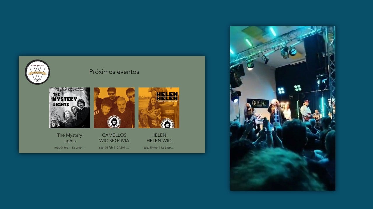 Próximos conciertos y un momento de la actuación de Alcalá Norte el pasado viernes Próximos conciertos y un momento de la actuación de Alcalá Norte el pasado viernes