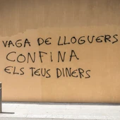 Una pintada a favor de la vaga de lloguers Una pintada a favor de la vaga de lloguers